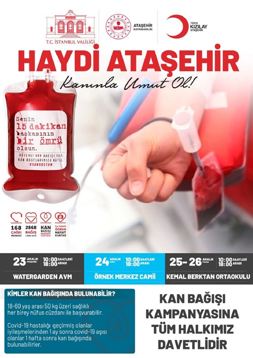 '' Haydi Ataşehir Kanınla Umut Ol''